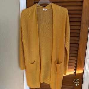 Debut Women's Yellow Open-Front Cardigan
